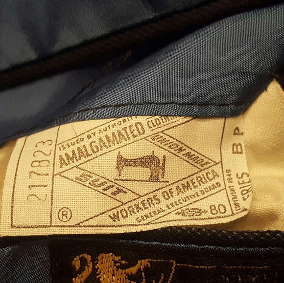 FOREMAN & CLARK DARK BLUE PINSTRIPED SUIT - Picture 9 of 13